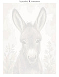 Thumbnail for Numeroitu kangas - Donkey Portrait with Plants 60x80cm