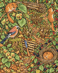 Thumbnail for Dormice in the Hazel Coppice, 40x50 cm timanttimaalaus – lopullisen kuvion esikatselu