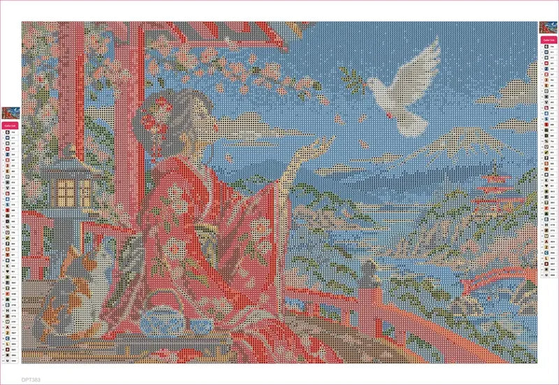 Dove over the Crimson Robe timanttimaalauksen liimapintainen canvas 60x40cm