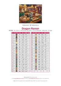 Thumbnail for Dragon Ramen timanttimaalauksen värikartta – 45 DMC-väriä