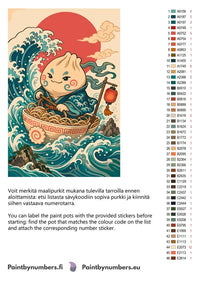 Thumbnail for Värikartta ja ohjeet - Dumpling in Noodle Bowl Boat 40x70cm