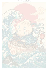 Thumbnail for Numeroitu kangas - Dumpling in Noodle Bowl Boat 40x70cm