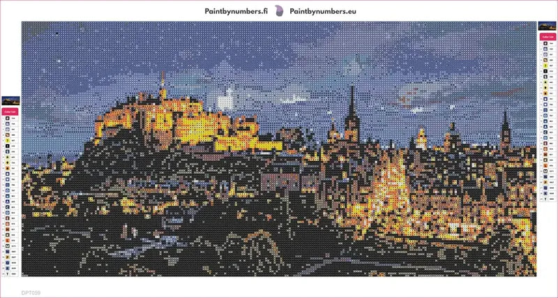 Edinburgh Castle timanttimaalauksen liimapintainen canvas 60x30cm