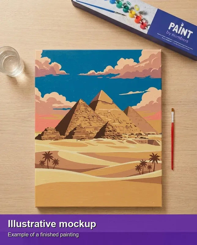 Valmiin numeromaalauksen havainnekuva - Egypt Travel Poster 40x50cm