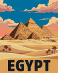 Thumbnail for Egypti travel poster numeromaalaus, Gizan pyramidit