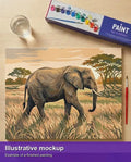 Thumbnail for Valmiin numeromaalauksen havainnekuva - Elephant in Savanna 50x40cm