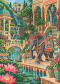 Thumbnail for Elephant through the Lotus Palace, 50x70 cm timanttimaalaus – lopullisen kuvion esikatselu