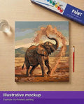 Thumbnail for Valmiin numeromaalauksen havainnekuva - Elephant Throwing Sand 50x50cm