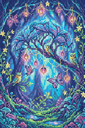 Thumbnail for Enchanted Forest Owls and Butterflies, 40x60 cm timanttimaalaus – lopullisen kuvion esikatselu