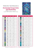 Thumbnail for Enchanted Forest Owls and Butterflies timanttimaalauksen värikartta – 40 DMC-väriä