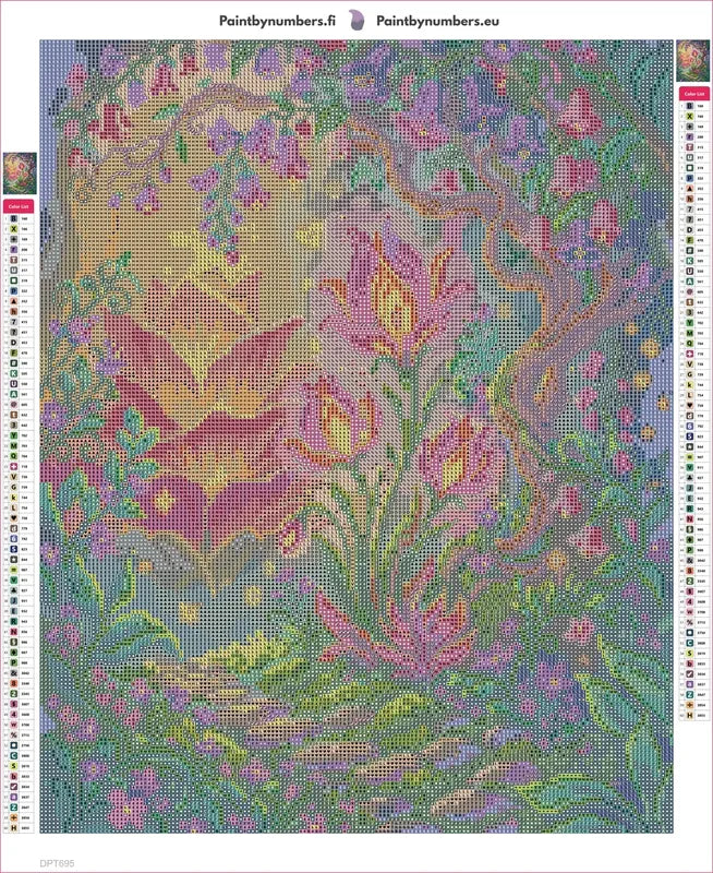 Enchanted Garden Pathway timanttimaalauksen liimapintainen canvas 40x50cm