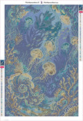 Thumbnail for Enchanted Jellyfish Reef timanttimaalauksen liimapintainen canvas 40x60cm