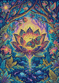 Thumbnail for Enchanted Lotus Forest, 50x70 cm timanttimaalaus – koko kuvion esikatselu ilman lähikuvaa