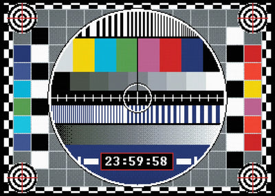 End of Broadcast Test Card, 70x50 cm timanttimaalaus – lopullisen kuvion esikatselu