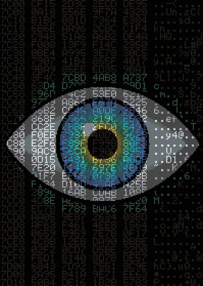 Eye in the Hex Dump, 50x70 cm timanttimaalaus – lopullisen kuvion esikatselu