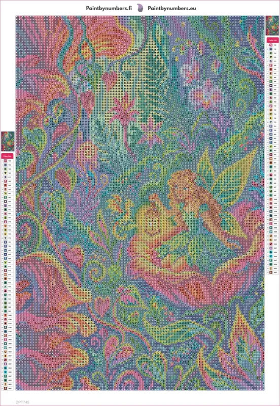 Fairy Girl in Enchanted Forest timanttimaalauksen liimapintainen canvas 40x60cm