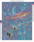 Thumbnail for Fantasy Cosmic Landscape Adventure timanttimaalauksen liimapintainen canvas 40x50cm