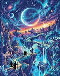Thumbnail for Fantasy Cosmic Landscape Adventure, 40x50 cm timanttimaalaus – lopullisen kuvion esikatselu
