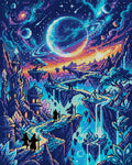 Thumbnail for Fantasy Cosmic Landscape Adventure, 40x50 cm timanttimaalaus – koko kuvion esikatselu ilman lähikuvaa