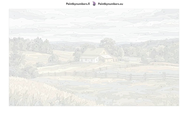 Numeroitu kangas - Farmhouse and Fields 70x40cm