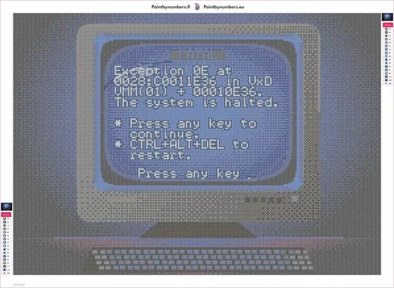 Fatal Error on a Midnight CRT timanttimaalauksen liimapintainen canvas 70x50cm