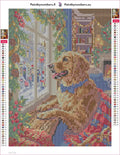 Thumbnail for Festive Dog at Christmas Window timanttimaalauksen liimapintainen canvas 30x40cm