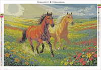 Thumbnail for Field Gallop timanttimaalauksen liimapintainen canvas 60x40cm