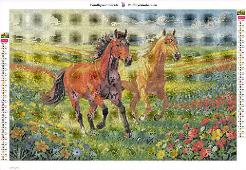 Field Gallop timanttimaalauksen liimapintainen canvas 60x40cm