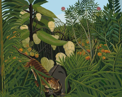 Fight Between a Tiger and a Buffalo numeromaalaus - Henri Rousseau