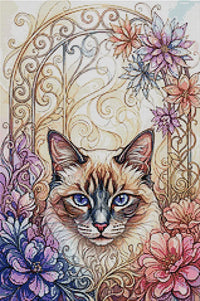 Thumbnail for Timanttikuvio - Floral Cat