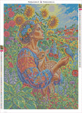 Thumbnail for Floral Maiden With Fawn and Bird timanttimaalauksen liimapintainen canvas 50x70cm