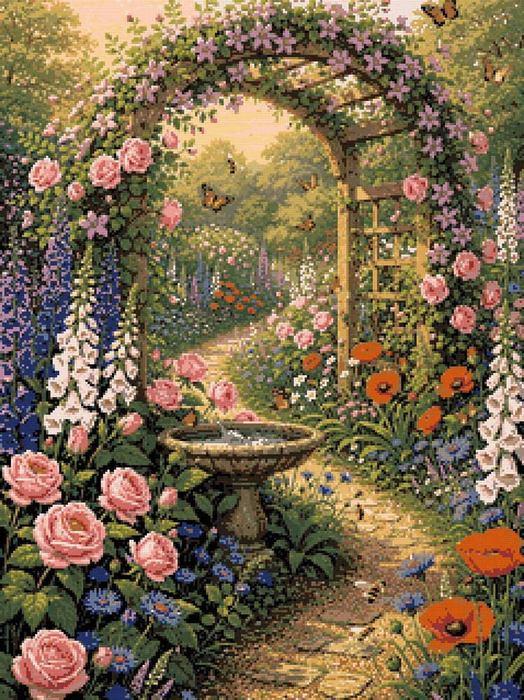 Timanttikuvio - Flower Garden Path