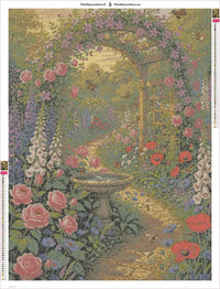 Thumbnail for Flower Garden Path timanttimaalauksen liimapintainen canvas 60x80cm