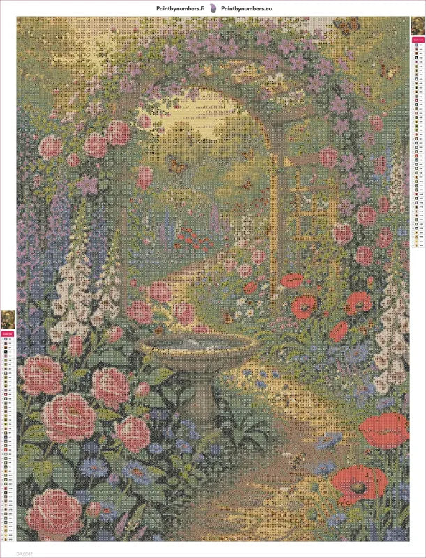 Flower Garden Path timanttimaalauksen liimapintainen canvas 60x80cm