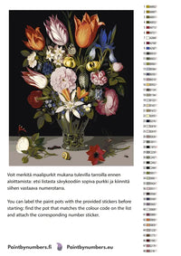 Thumbnail for Värikartta ja ohjeet - Flowers in a Glass 40x50cm