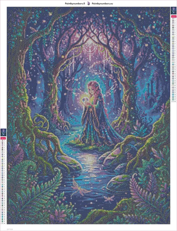 Forest Elf timanttimaalauksen liimapintainen canvas 60x80cm