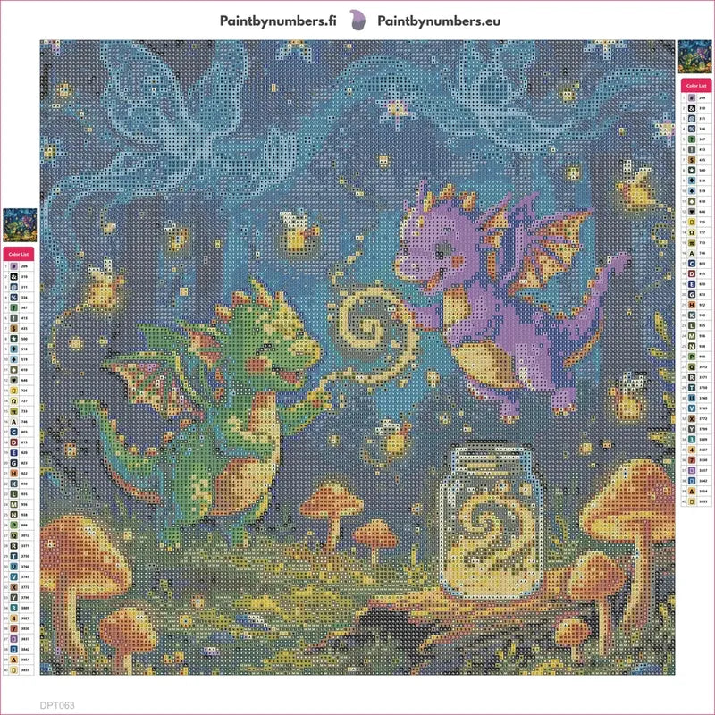 Forest Fairies timanttimaalauksen liimapintainen canvas 40x40cm