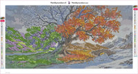 Thumbnail for Four Seasons Tree timanttimaalauksen liimapintainen canvas 60x30cm