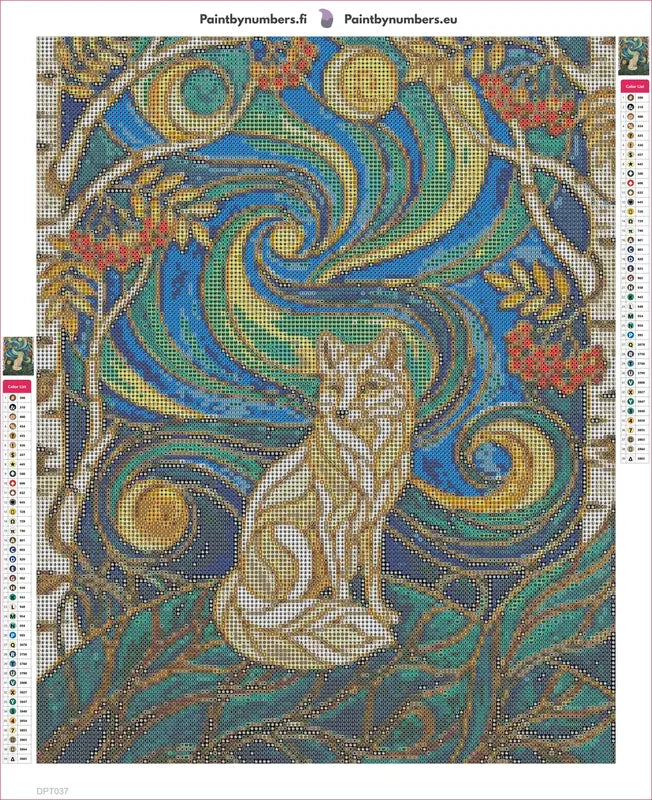 Fox Cloisonne timanttimaalauksen liimapintainen canvas 40x50cm