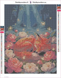 Thumbnail for Fox in Blossoms timanttimaalauksen liimapintainen canvas 30x40cm
