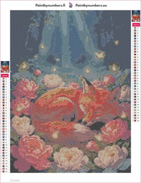 Thumbnail for Fox in Blossoms timanttimaalauksen liimapintainen canvas 30x40cm