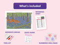 Thumbnail for Fox in the Bluebell Wood 60x40cm timanttimaalauspaketin sisältö: liimapintainen canvas, värikartta, työkalut ja timanttipussit