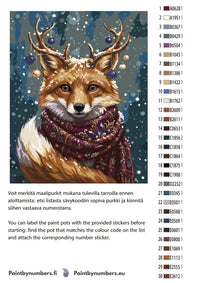 Thumbnail for Värikartta ja ohjeet - Fox with Antlers and Scarf 40x50cm