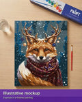 Thumbnail for Valmiin numeromaalauksen havainnekuva - Fox with Antlers and Scarf 40x50cm