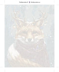Thumbnail for Numeroitu kangas - Fox with Antlers and Scarf 40x50cm