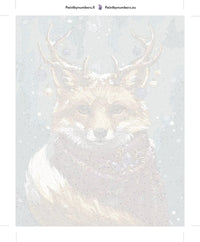 Thumbnail for Numeroitu kangas - Fox with Antlers and Scarf 40x50cm