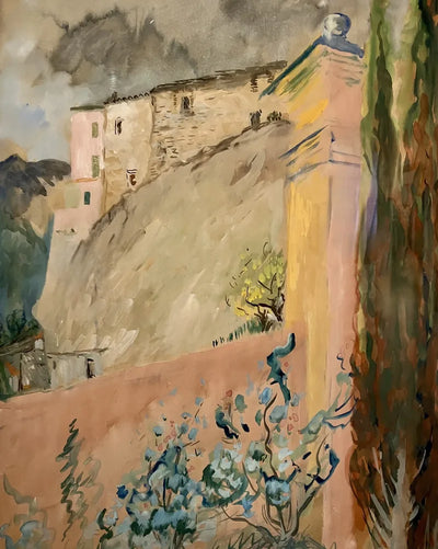 Ranskalainen maisema, Roquebrune, Hjertén, 40x50 cm timanttimaalaus – alkuperäinen kuva, josta kuvio on tehty