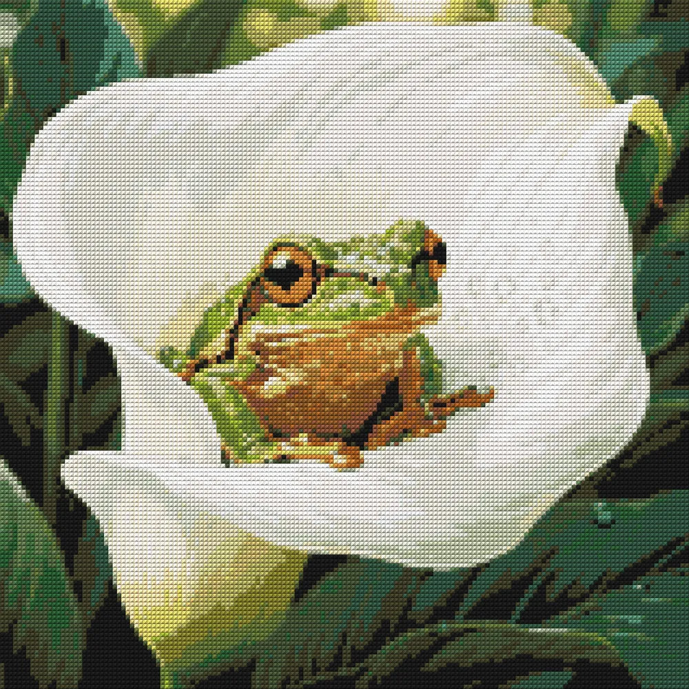 Timanttikuvio - Frog in Calla Lily