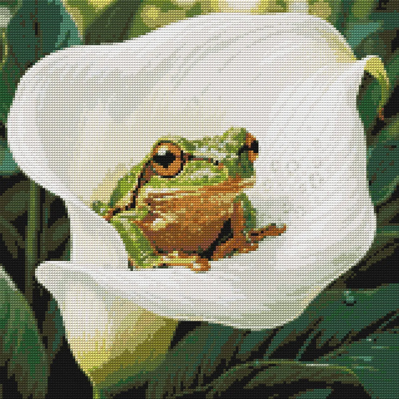 Timanttikuvio - Frog in Calla Lily