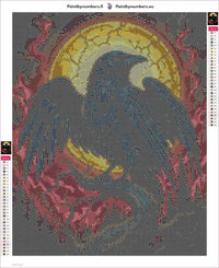 Thumbnail for Full Moon Raven timanttimaalauksen liimapintainen canvas 40x50cm